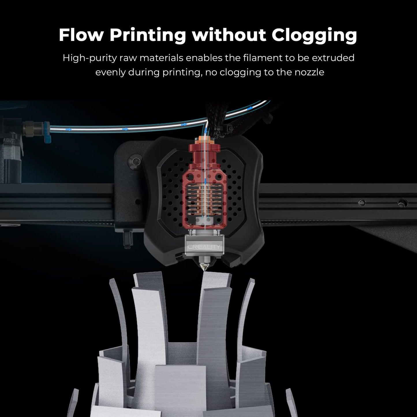 Creality 3D Printer Filament 1.75mm, Ender PLA Filament No-Tangling Smooth Printing Without Clogging No Warping, Fit Most FDM 3D Printers, 1kg Spool, Dimensional Accuracy +/- 0.02mm, Gray