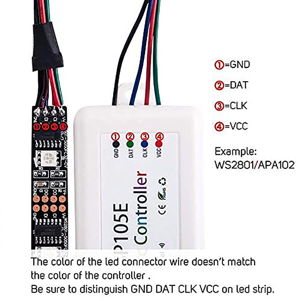 RGBZONE SP105E Bluetooth LED Controller, Smart APP Control, Music Sync for WS2811 WS2812B RGB LED Strips
