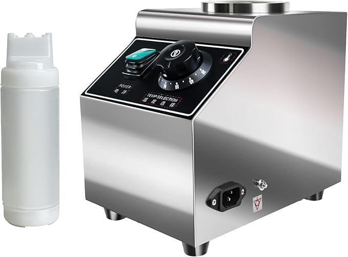 YOOKTEN Electric Nacho Cheese Sauce Warmer,0.68 Qt Cheese Sauce Dispenser Hot Fudge Bottle Warmer Cheese Sauce Warmer Dispenser Hot Chocolate Warmer and Dispenser with Bottles,86-185℉Adjustable 110V