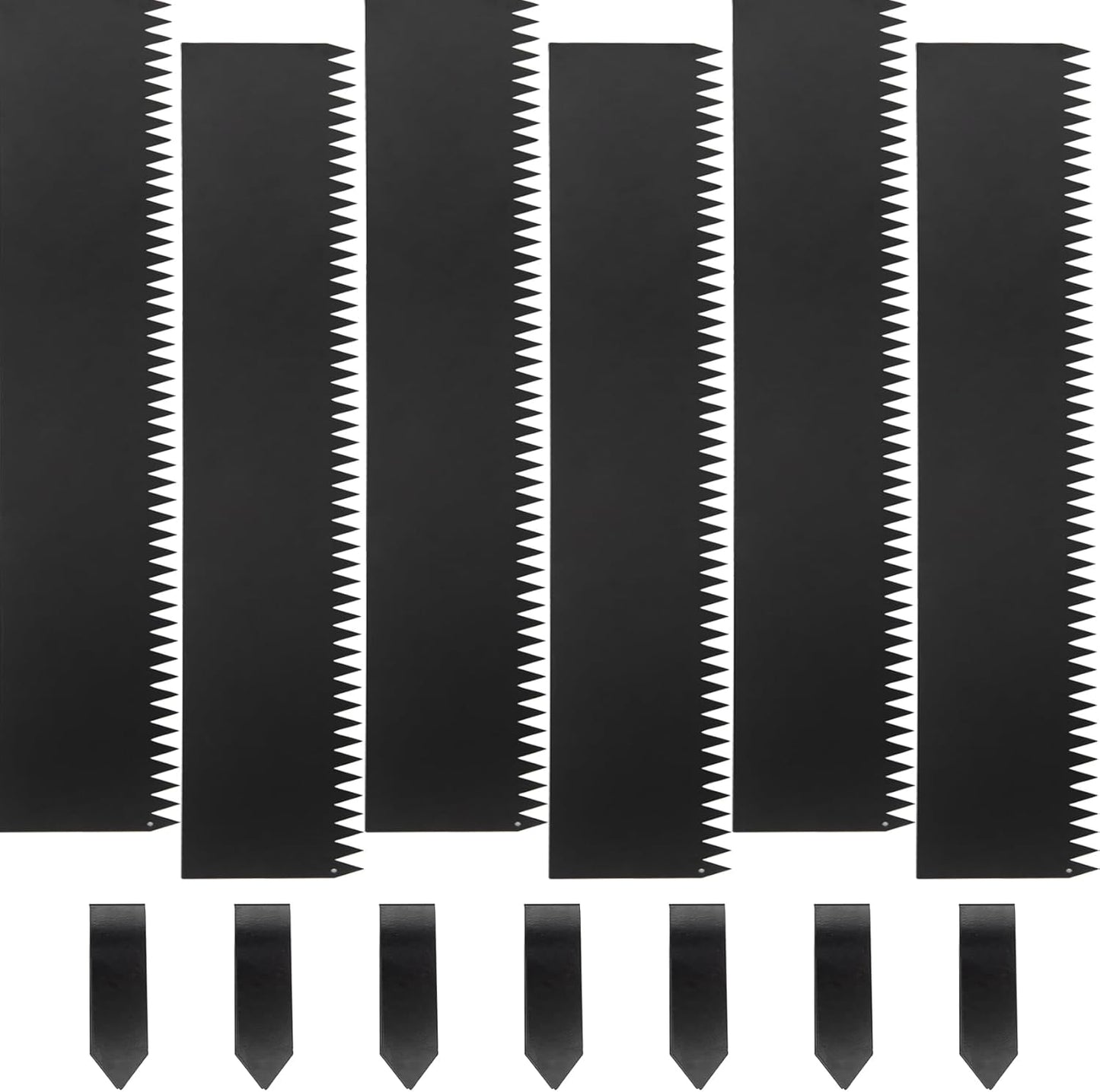 Steel Landscape Edging 40" Lx6 H, 6pcs Metal Landscape Edging with 7 Stakes, 20Ft Easy-to-Install Garden Edging for Flexible Bend, No-Dig Lawn Edging Border for Yard Pathway Forestry, Black