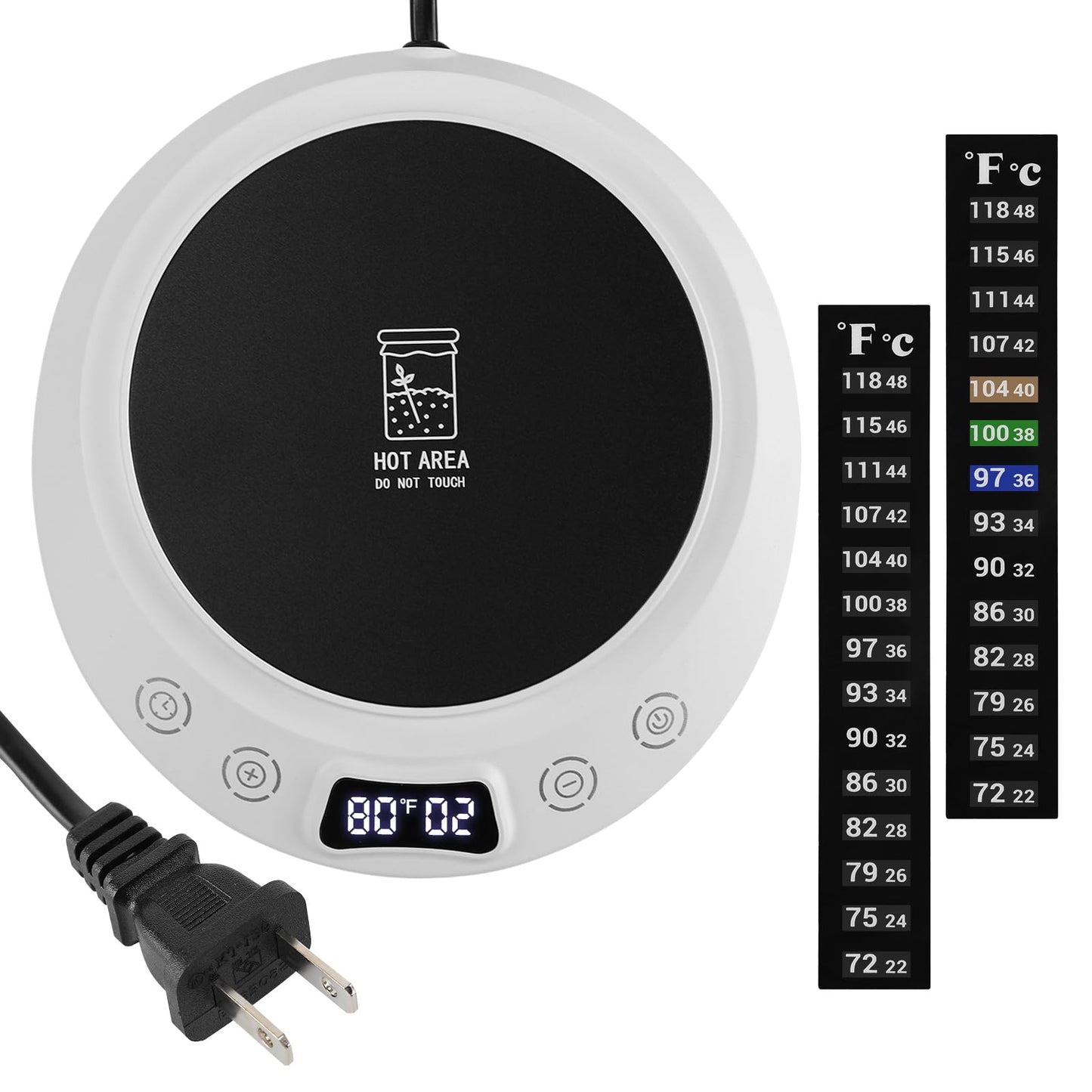 Sourdough Starter Warmer Kit - Precise 1F Temperature (70~120F Range) & 0~24H Timer Control Dough Heating Mat with 2 Thermometer