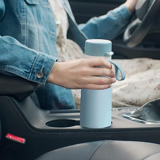 PHILIPS Insulated Stainless Steel Filtered Water Bottle with 3 Philips GoZero Everyday Tap Water Filters BPA Free Transform Tap Water into Healthy Tastier Water Keep Drink Hot/Cold, 18.6 oz, Blue