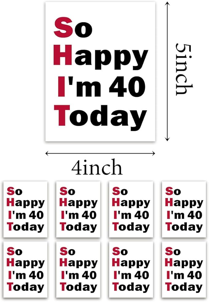 8 Pcs 40th Birthday Gifts for Women Men Wine Labels, 40 Year Old Bbirthday Gifts for Women, Happy 40th Birthday Party Decorations Woman Man Wine Bottle Stickers, 40th Wine Bottle Labels