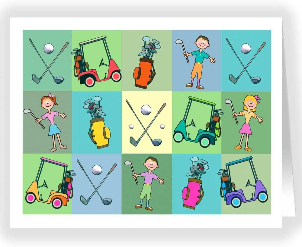 Stonehouse Collection | Golf Note Card | 24 Boxed Golfing Cards & Envelopes (Personalized)