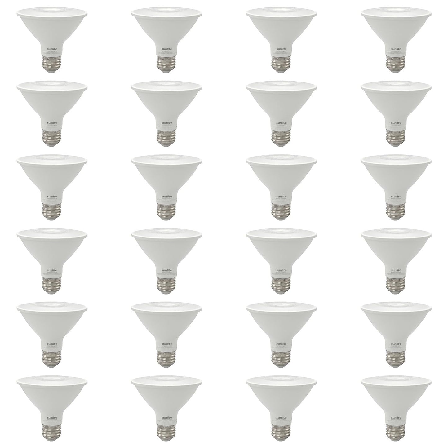 Sunlite Reflector Par30 Led Bulb  Spotlight  9W (75W=)  750 Lmns  Medium E26 Base  90 Cri  Dimmable  Decorative Track Lighting Use  Etl  Title-20 Compliant  Bulk  24 Pack  27K-Soft White