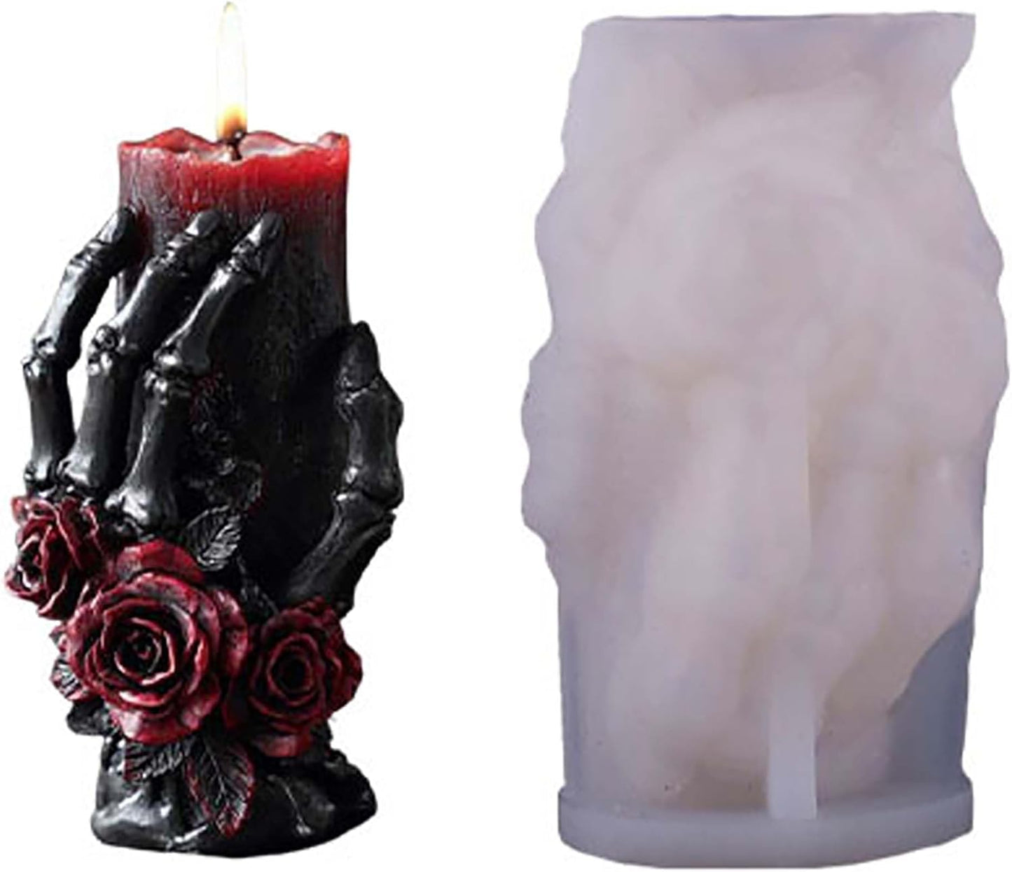 Skull Hand Ghost Cylinder Molds Silicone Wave Spiral Candle Mold - Silicone Resin Casting Molds for Candle & Resin & Soap Craft Supplies