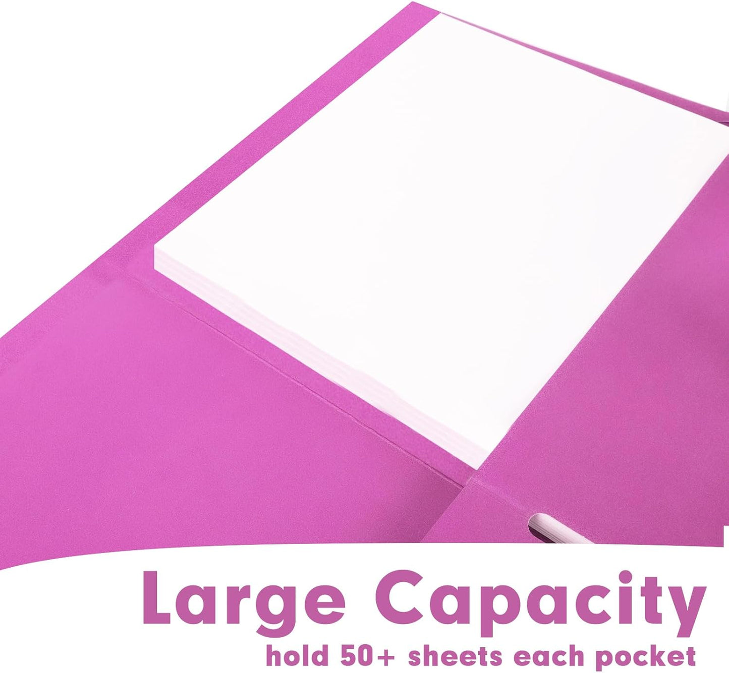 50 Pack 2 Pocket Folders - Letter Size, Rose Purple