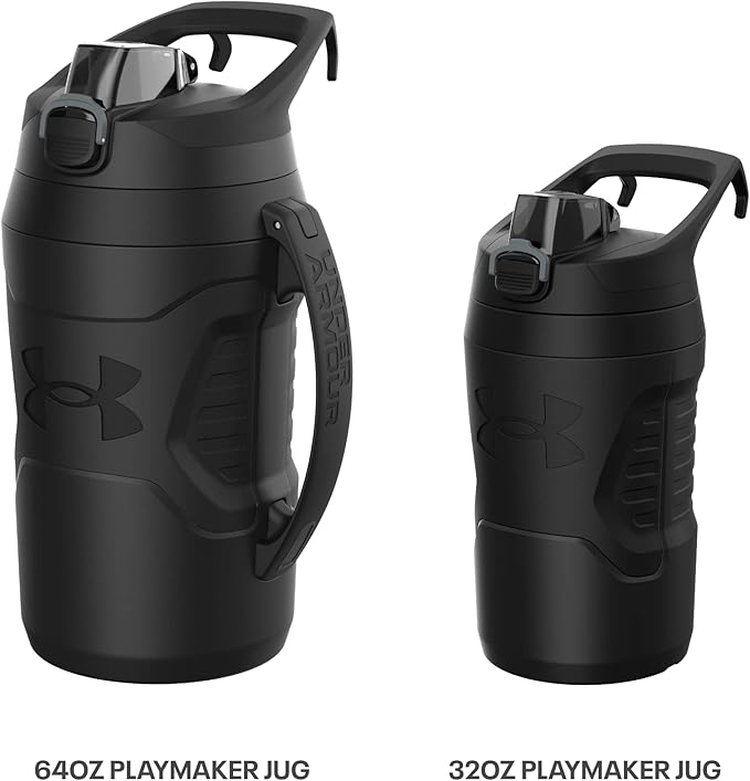 Under Armour 32 oz Insulated Water Bottles - Sports Water Jug with Fence Hook, Leak Resistant for Baseball, Football & More, 32 oz Insulated, High-Vis Comic