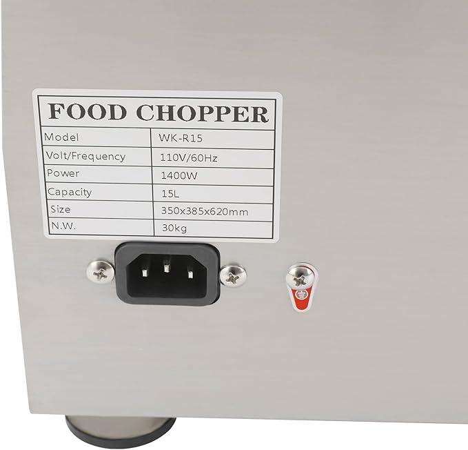 Commercial Food Processor, 1400W Electric Food Chopping Machine with Enclosed Chassis Large Capacity and Detachable Design Tabletop Multifunction Meat Vegetable Cutter for Restaurants Cafeterias Etc