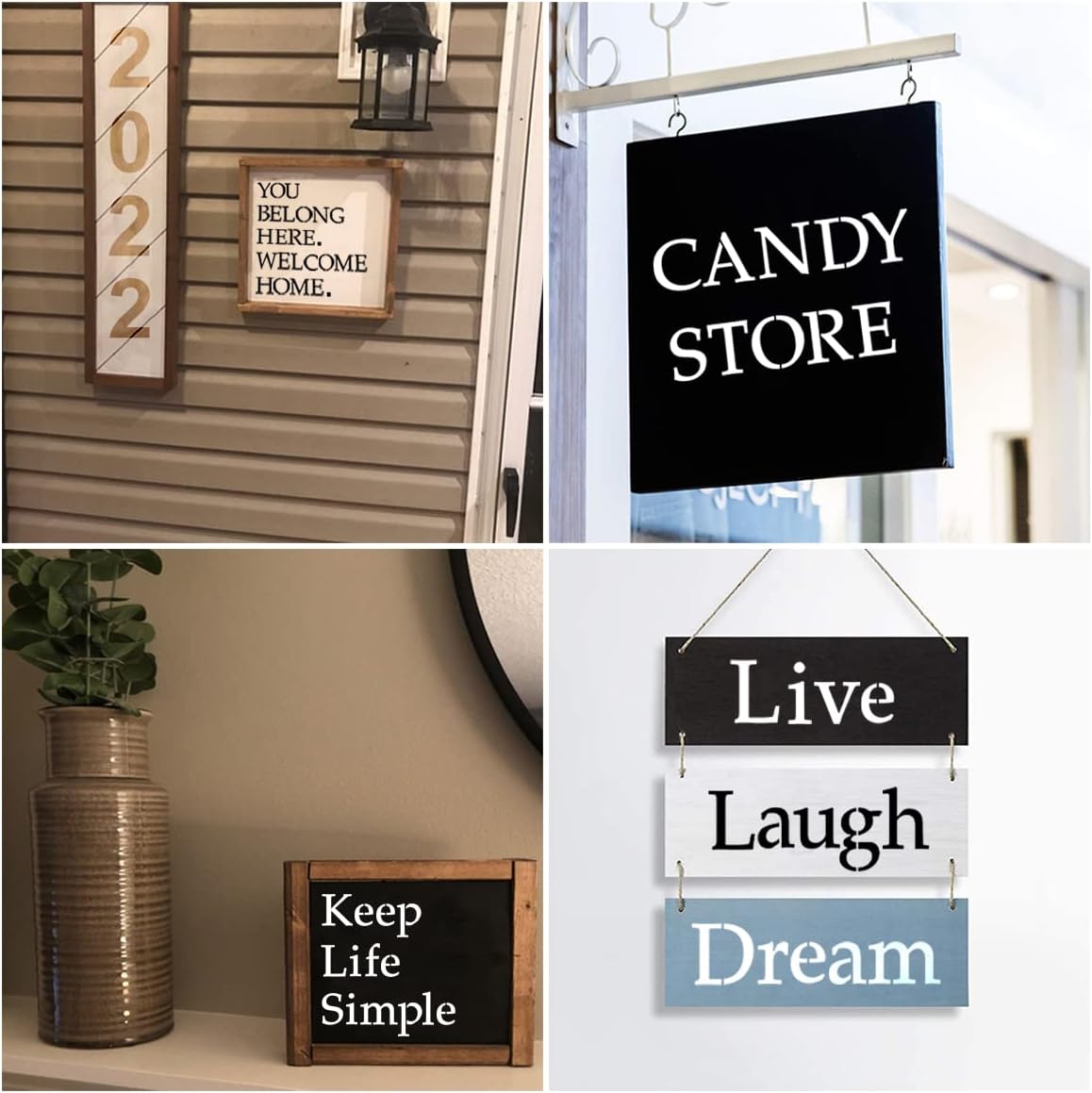 6 Inch Alphabet Letter Stencils for Painting - 70 Pack Letter and Number Stencil Templates with Signs for Painting on Wood, Reusable Letters and Numbers Stencils for Chalkboard Wood Signs & Wall Art