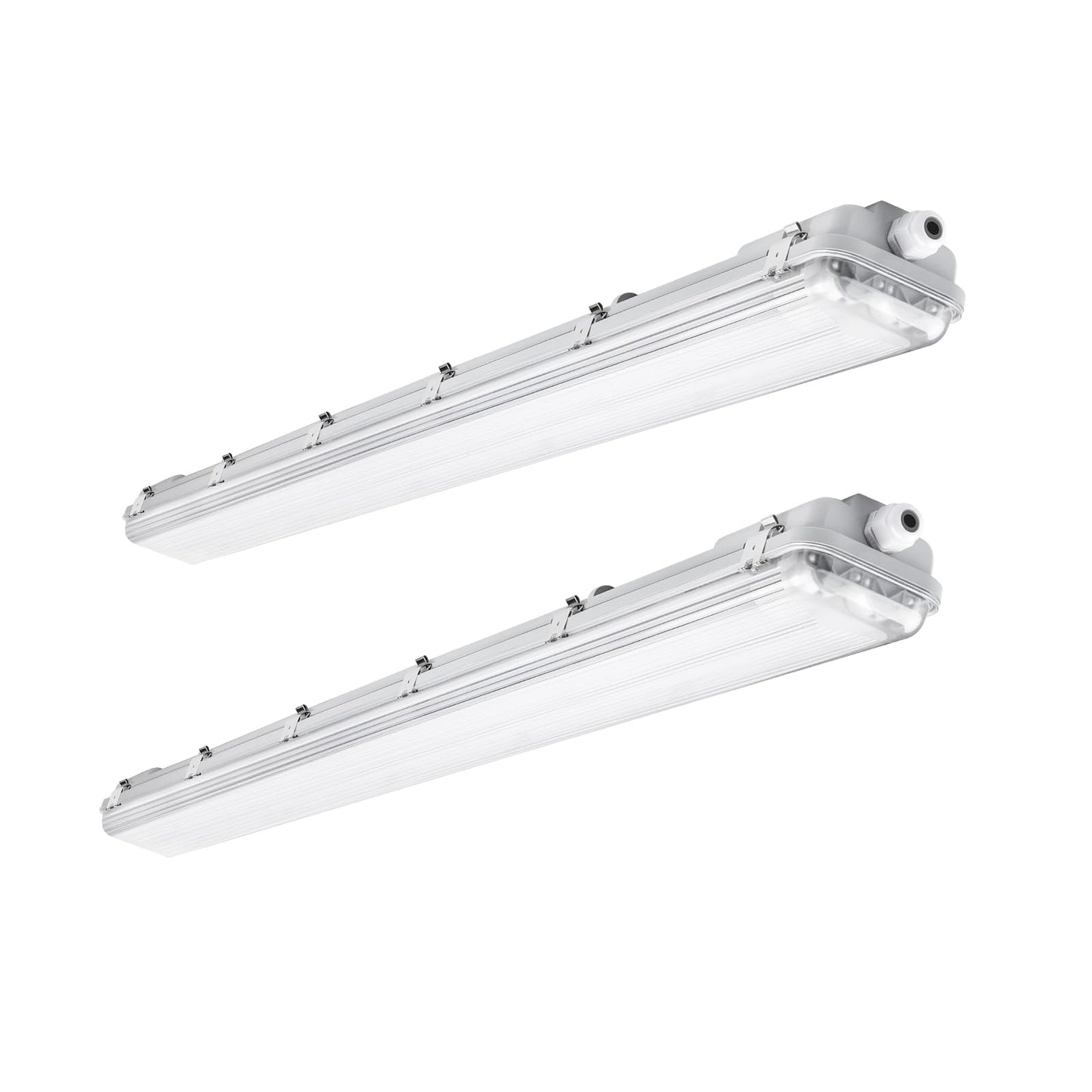 Brillihood 4Ft Led Vapor Tight Light Fixtures, 48W, 4200Lm, Ip65 Waterproof, White, 2-Pack, Model Lg07O-12D
