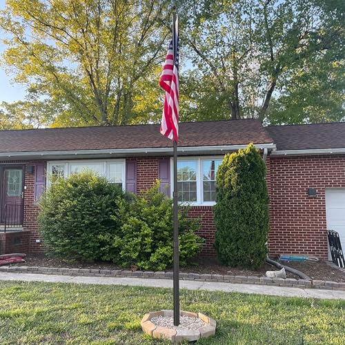 Telescoping Flag Pole for Outside House, 20 FT Heavy Duty 45K PSI & 95 HBW Hard Aerospace Aluminum Flagpole Kit, Unbending...