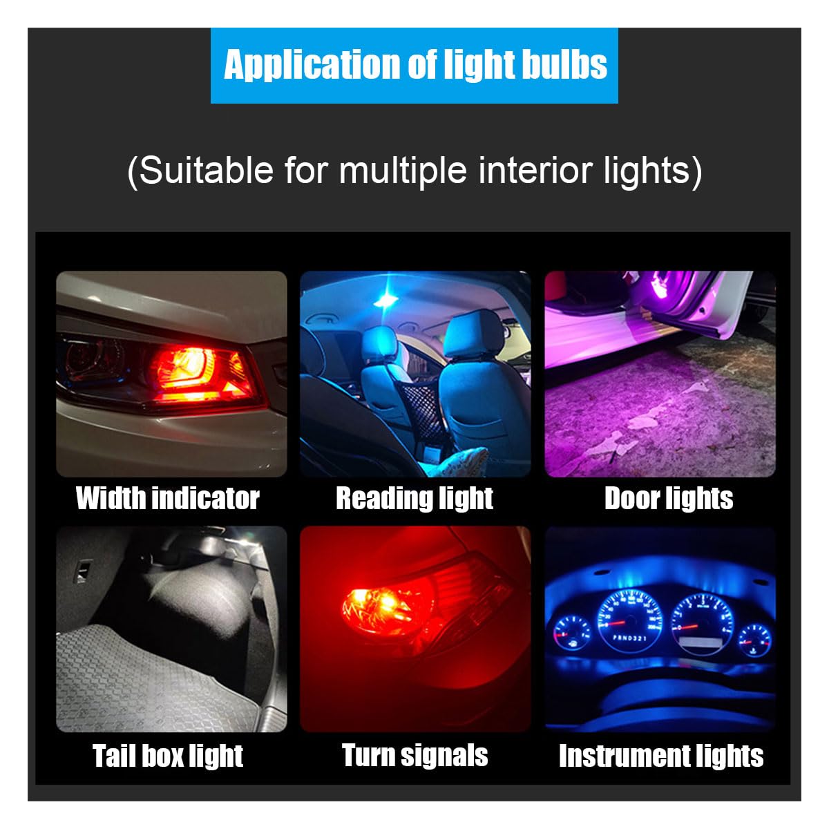 Joycourt 30-Pack Led Light Bulbs, 0.36W T10 6000K, Yellow Wedge Replacement For Dashboard, Dome, Sign & License Plate Lights