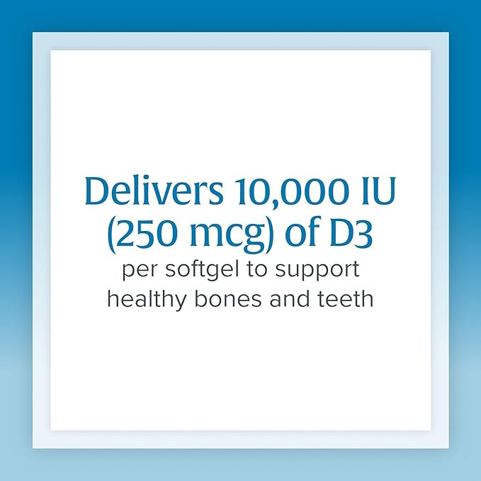 Natural Factors Vitamin D3 10000 IU (250 mcg), Supports Strong Bones, Muscles and Immune Function, 120 Softgels