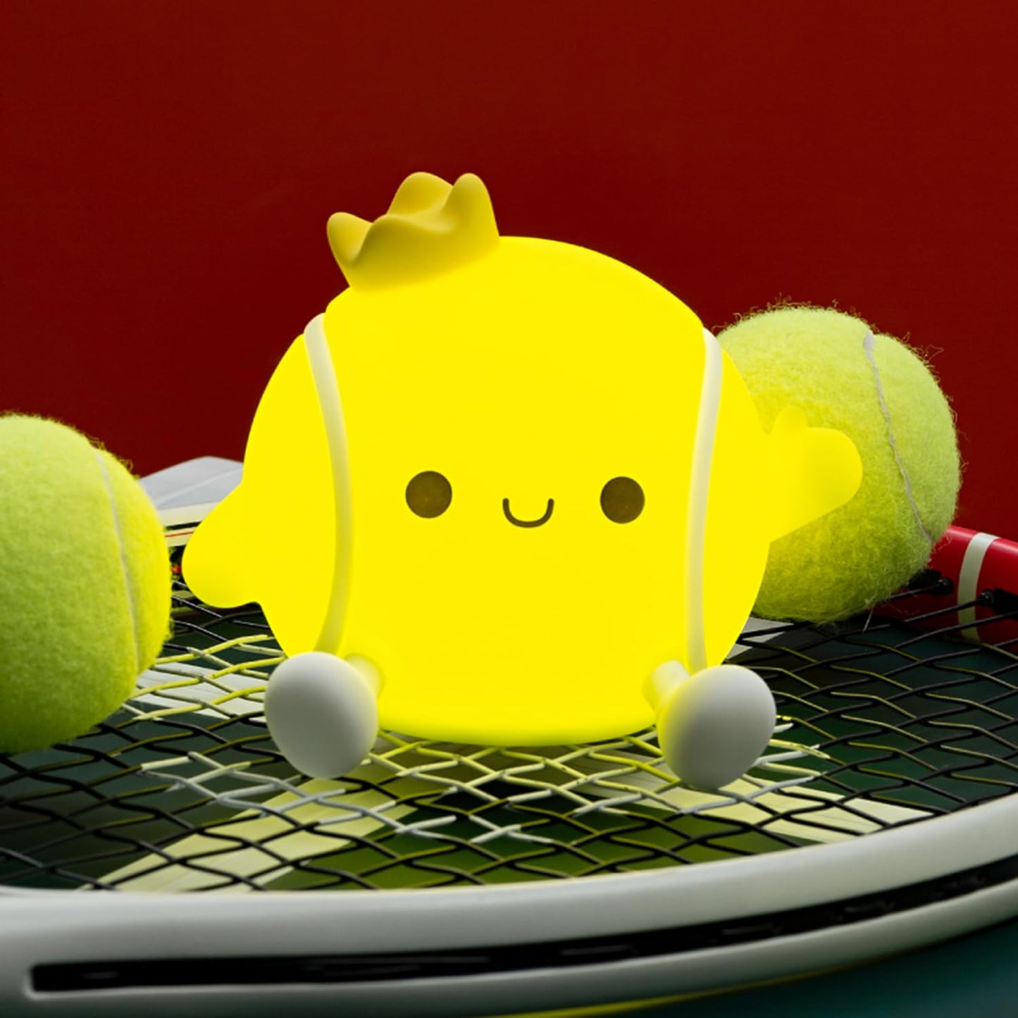 DREAMING MY DREAM Tennis Night Light,LED Squishy Novelty Night Lamp,2 Levels Dimmable Nursery Bedroom Nightlight for Kids, Recha