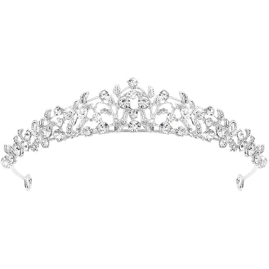 Aprince Silver Tiaras and Crowns for Women Wedding Tiaras for Bride Rhinestone Princess Crown for Women Hair Accessories f...