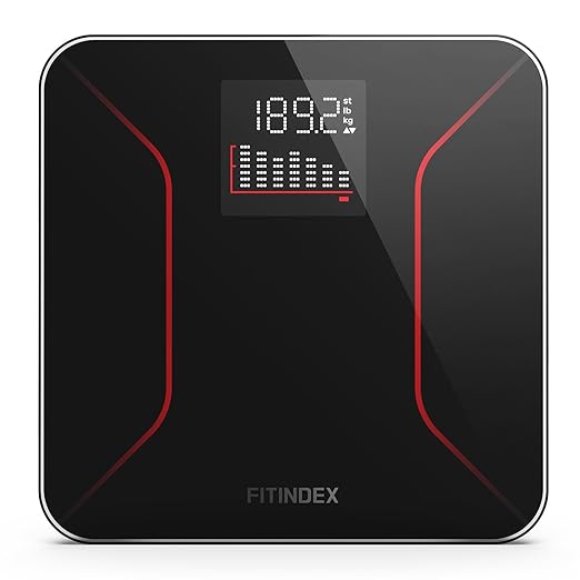 FITINDEX Bathroom Scale for Body Weight, Highly Accurate Digital Weighing Scale with Large LCD Display, Transparent and Sl...