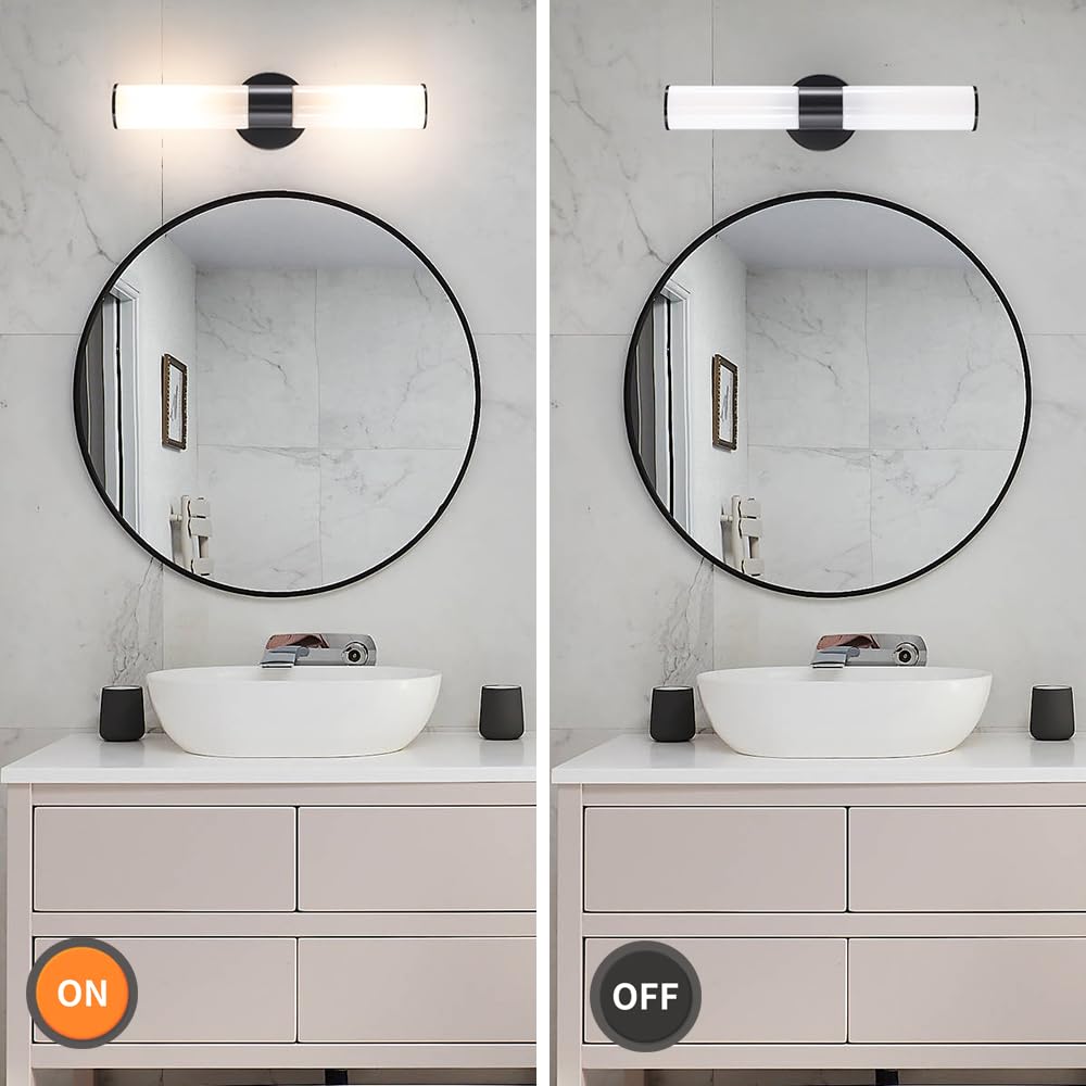 Black Wall Sconces Set Of 2  Modern Sconces Wall Lighting  Bathroom Vanity Lights With Opal White Glass Shade  Vanity Sconce Over Mirror  Wall Light Fixtures For Living Room Bedroom Hallway Stairs