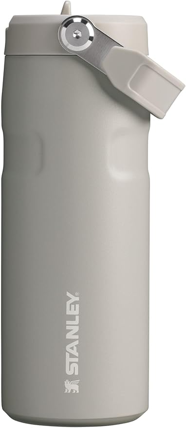 STANLEY IceFlow Flip Straw 2.0 Water Bottle 16 OZ | Built-In Straw with Larger Opening | Lightweight & Leak-Resistant | Insulated Stainless Steel | BPA-Free | Ash