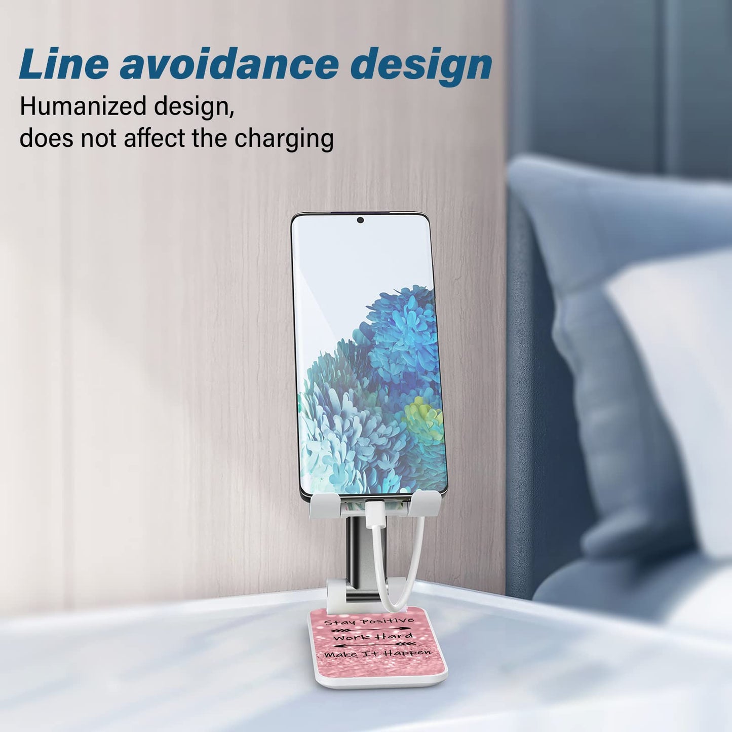 Tjihacnge Desk Cell Phone Stand - Adjustable Angle-Ipad Holder, Universal Compatible Phone Holder For Desk