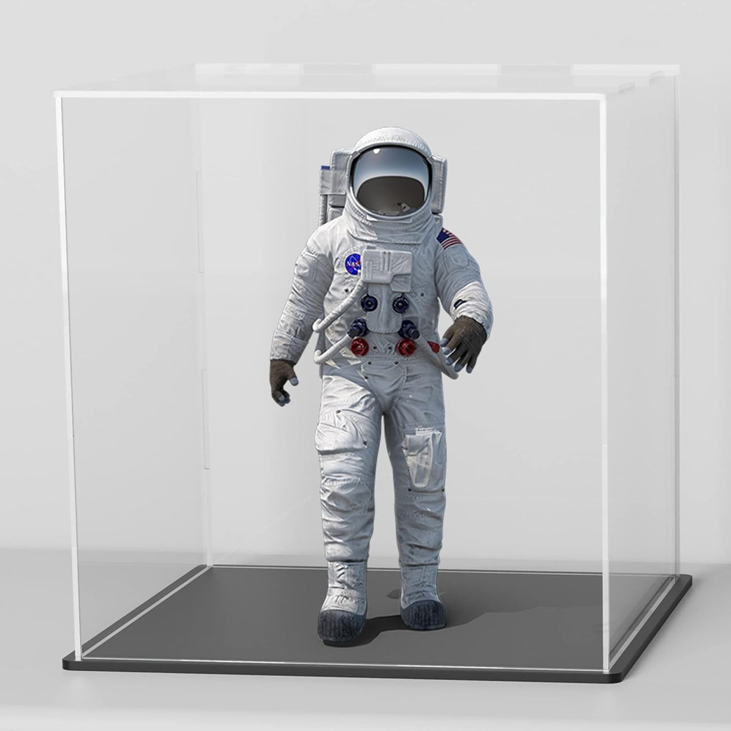 Acrylic Box with Matte Black Base, 5 inch Cube Clear Acrylic Display Case, Dust-Proof Display Case for Collectibles, Toys (5x5x5 inch)