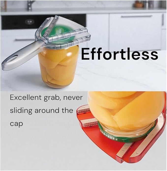 Jar Opener for Weak Hand & Seniors with Arthritis BY HPBIZ With Wine&Bottale Opener (RED)