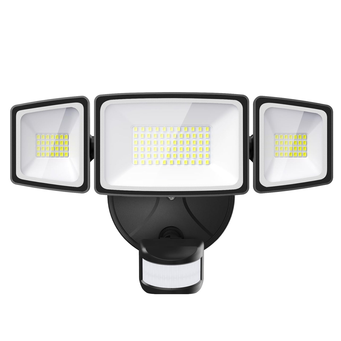 Onforu 65W Led Security Light - Motion Sensor, 6500Lm, Ip65 Waterproof, 3-Head Adjustable, Black, Model Bdb65G-3