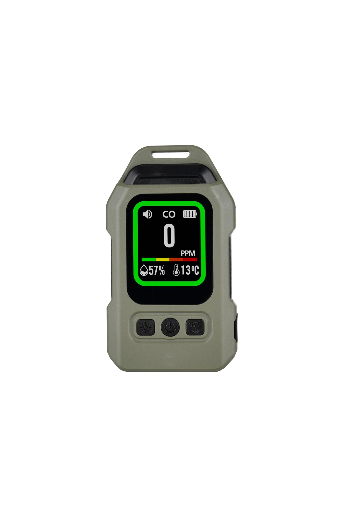 Portable 3-in-1 CO Detector with Audible & Visual Alarm, 300H Standby Battery, for Travel, Camping, Car, Hotel, RV - Essential for Travelers and Campers (Green)