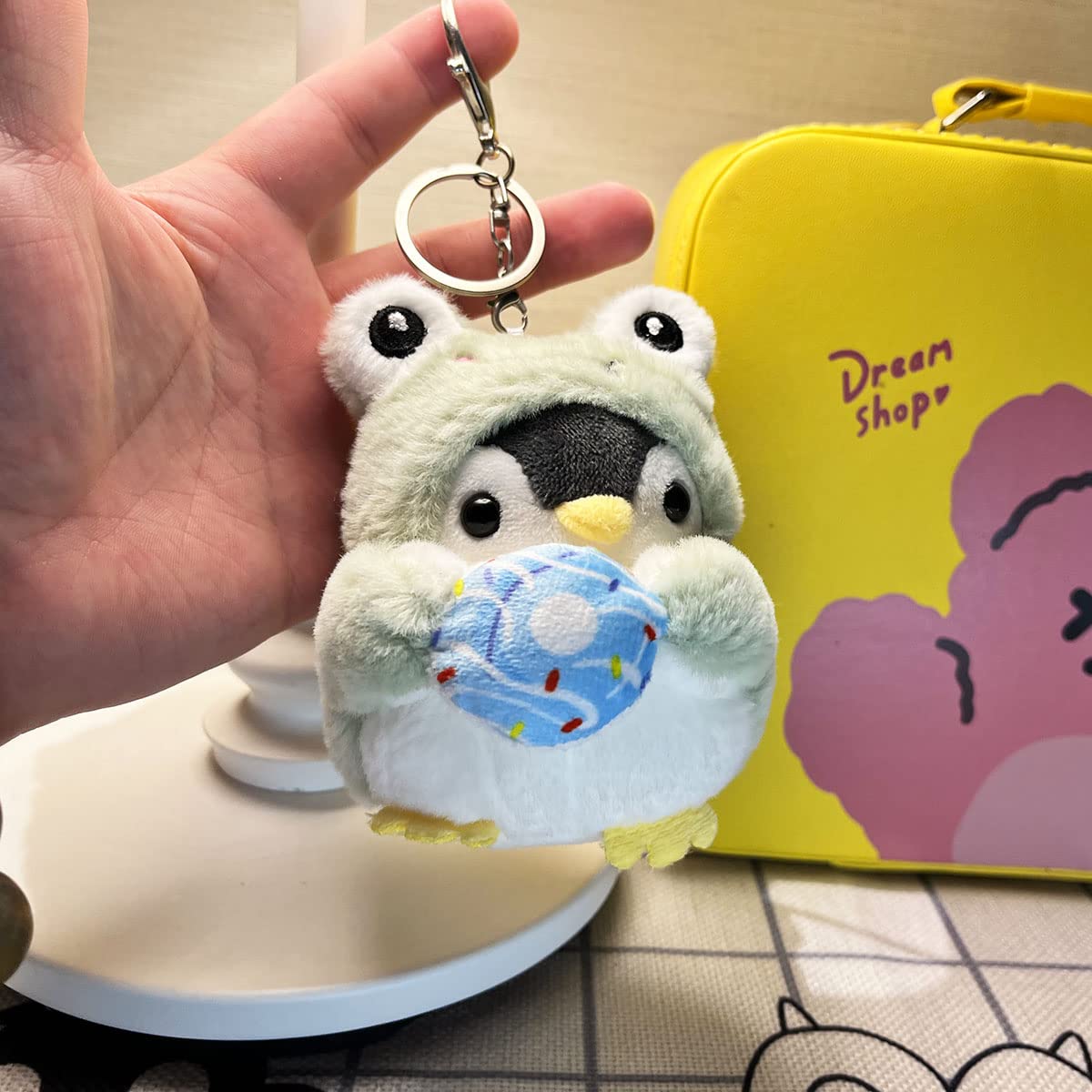 Vitaniya Frog Keychain,Plush Keychains Kawaii Keychain Small Stuffed Animals,Frog Penguin,Back to School Cute Keychains for Backpacks,Kawaii Animals.
