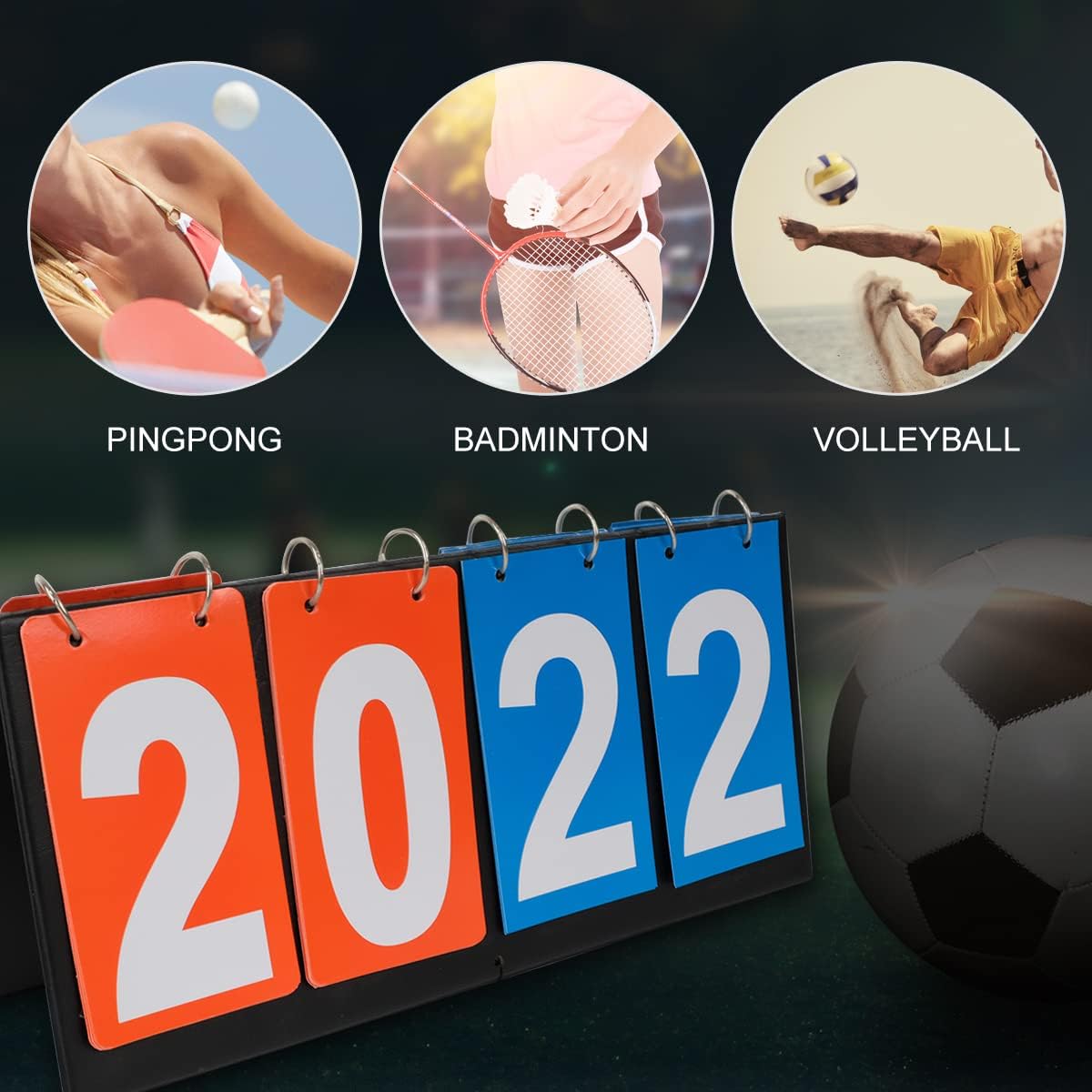 Portable Table Top Scoreboard Flipper, Multi Sports Score Flip Scoreboard Score Keeper