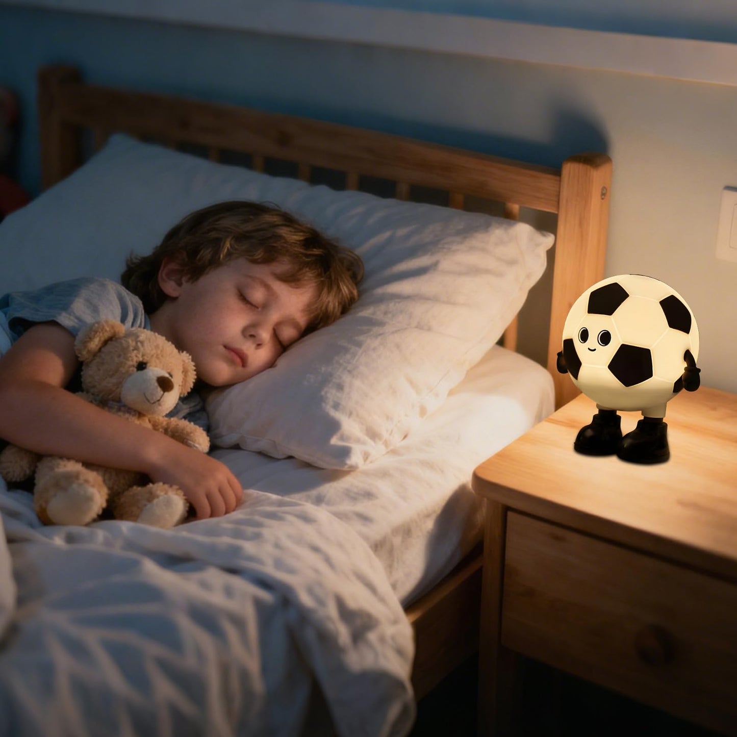 Hpydiy Cute Soccer Ball Fun Night Light - Dimmable Rgb Touch Control Lamp  Usb-C Rechargeable  Stress Relief Toy For Sports Fans  Home Decor And Gift