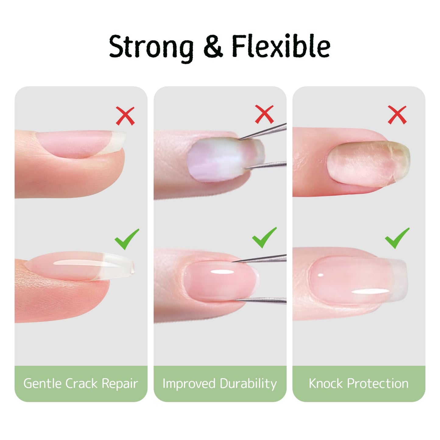 Love easy Builder Gel for Nails, 2 Pack Crystal Clear Soft Polish Fast Self-leveling Apex Strength Thickness Enhancement Buildin