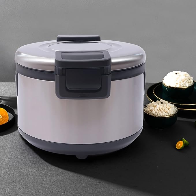 Rice Warmer Machine, 20qt Commercial-Grade Electric Rice Warmer, 21.65x21.65x12.60in Portable Non-Stick Inner Pot Rice Warmer, Dual Temperature Control Design, Circulation Insulation, Black