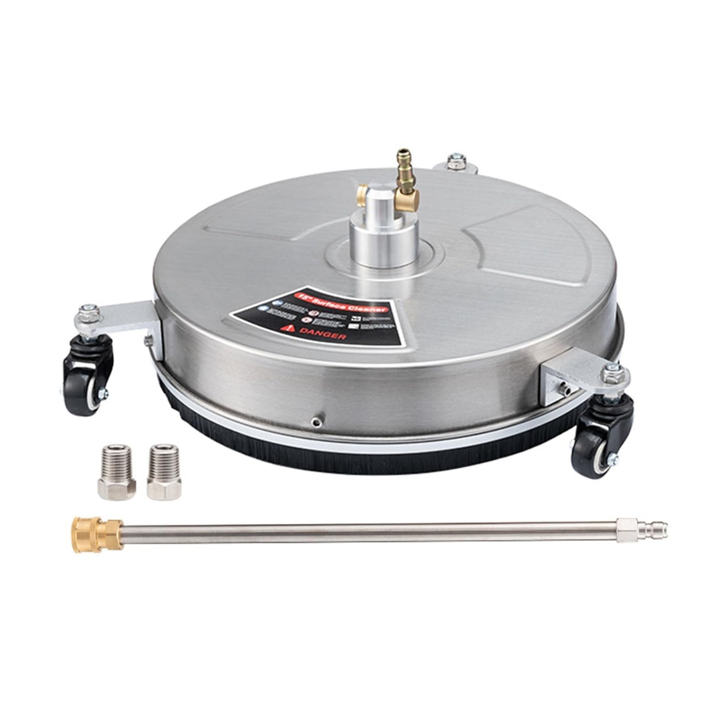 TRELVEX 15" Pressure Washer Surface Cleaner, Surface Cleaner for Pressure Washer,Stainless Steel Power Washer Accessory 1/4" Quick Connector, 2 ExWand Attachments, 2000 PSI Stainless Steel