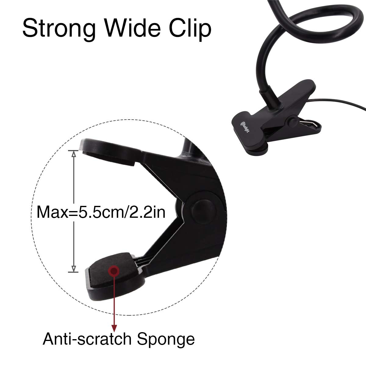 Cesunlight Clamp On Desk Lamp - 3 Color Temperatures, 10 Brightness Levels, Usb Power Supply, Black, Pack Of 2, Model B03