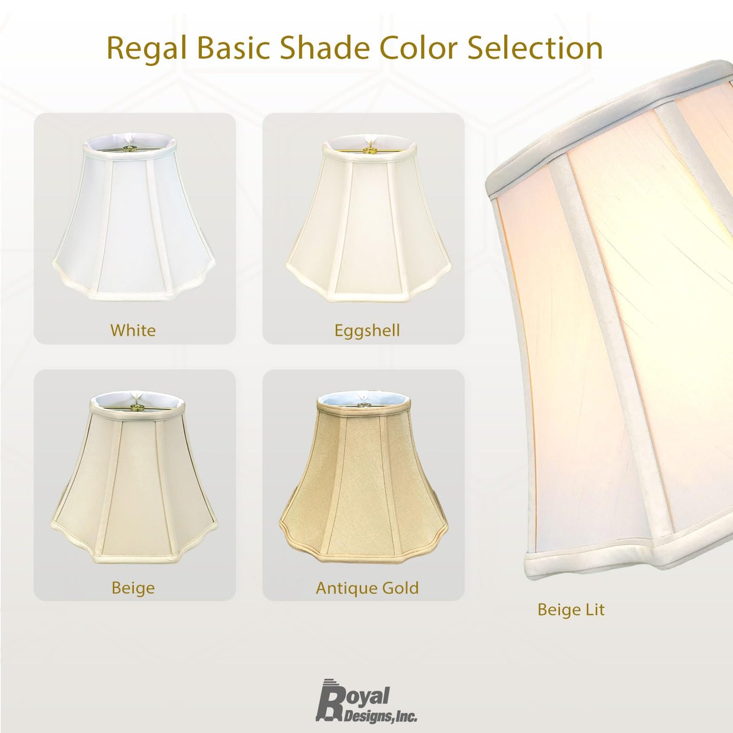 Royal Designs, Inc. Flare Bottom Lamp Shade, Fabric, 5 x 10 x 8, Eggshell, Model BSO-701-10EG-1