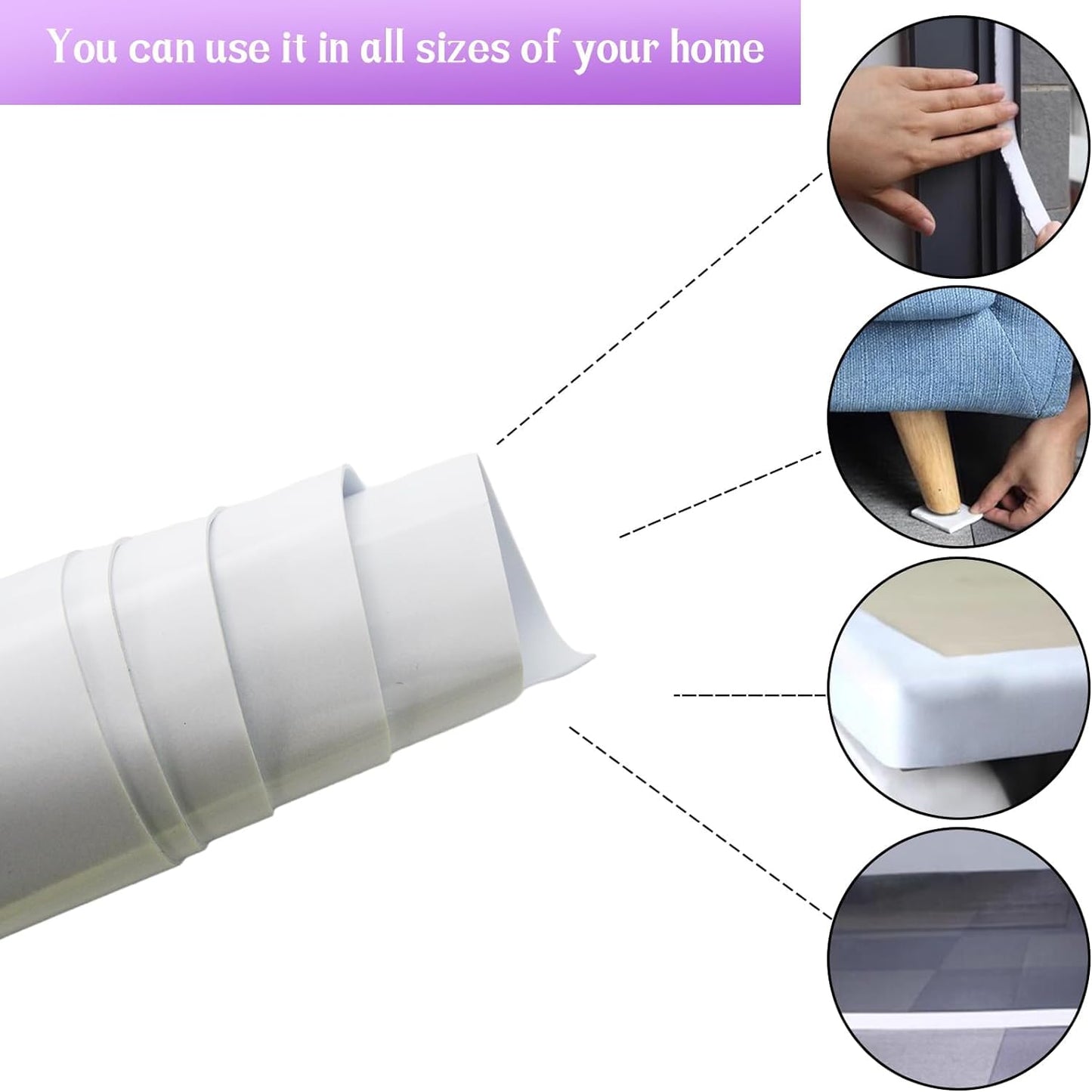 Closed Cell Neoprene Foam Rubber Sheet with Adhesive - 60 x 15 x 1/16 Inch Multi-Function Insulation, Soundproofing, and Weatherproof Foam Padding Easy Cut DIY, White