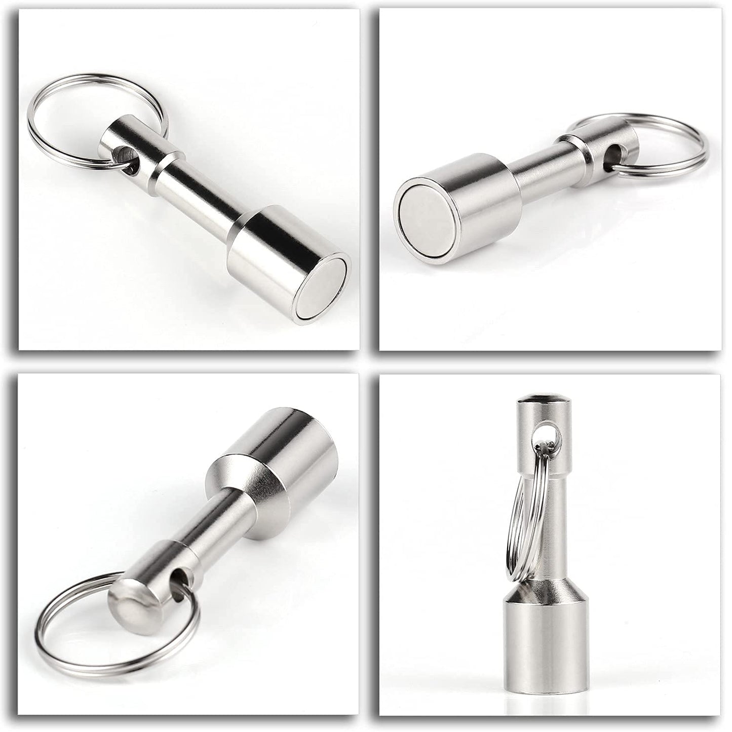 Keychain Magnet for Testing Brass,Keychain Pocket Magnets for Purse with Strong Magnetic Rare Earth Neodymium,Gold,Silver, Jewelry,Ferrous Metals Test Magnet and Hanging Keys Holder D12mm