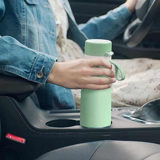 PHILIPS Insulated Stainless Steel Filtered Water Bottle with 3 Philips GoZero Everyday Tap Water Filters BPA Free Transform Tap Water into Healthy Tastier Water Keep Drink Hot/Cold, 18.6 oz, Green