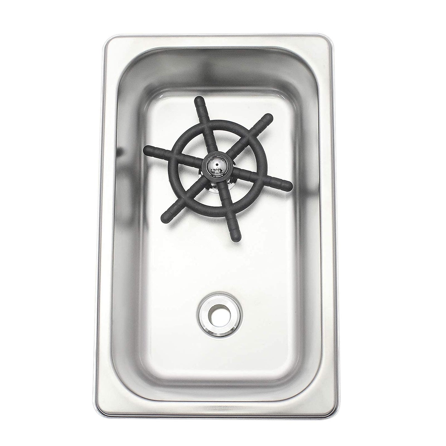 DIBTSA Pitcher Rinser, Automatic Glass Cup Washer, Stainless Steel Coffee Milk Tea Cup Cleaner Sink, for Home Kitchen Hotel Bar Restaurant (10.4x6.4x2.6 Inch)