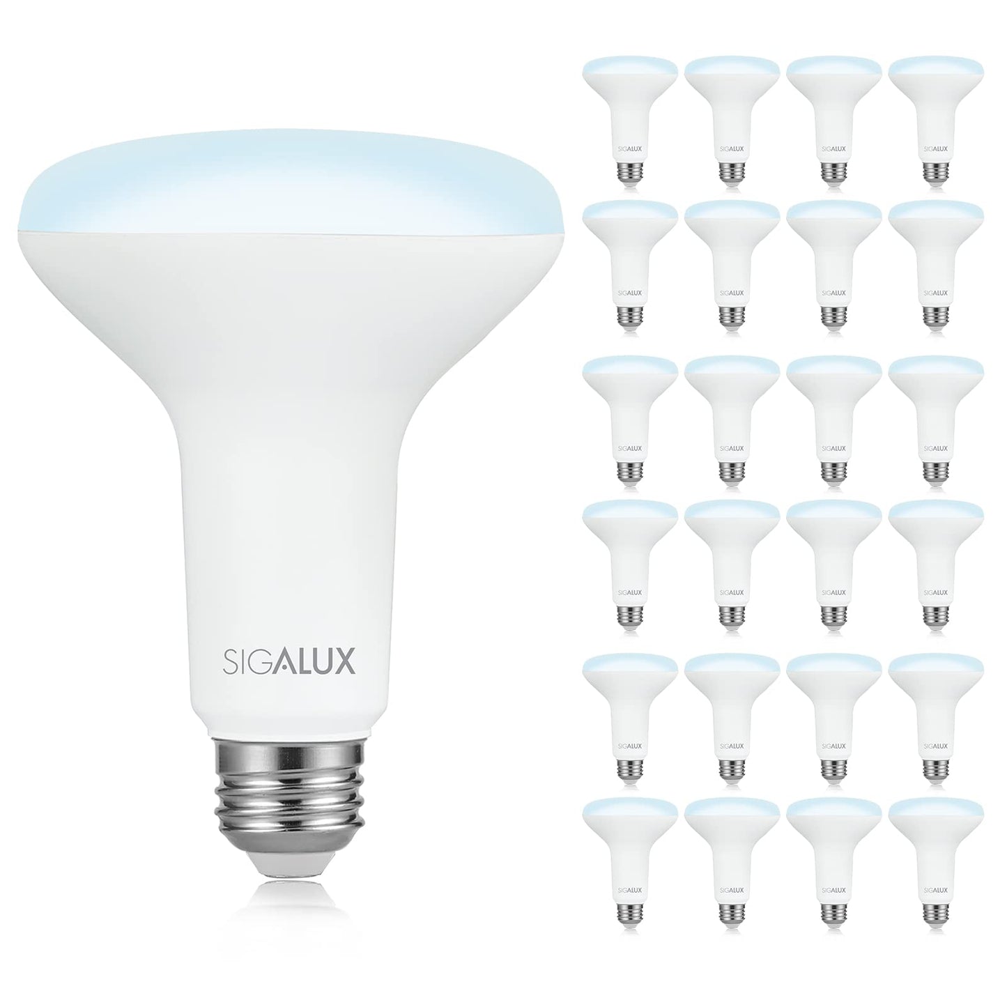 Sigalux BR30 LED Flood Lights, Dimmable 65W Equivalent, 5000K Daylight, E26 Base, 24 Pack