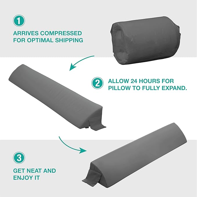 Vekkia King Wedge Pillow Headboard/Bed Wedge Pillow for Headboard/Bed Gap Filler/Headboard Pillow,Pillow Wedge for Headboard Gap(0-6"),Stop Loosing Your Pillows,Phone(Gray 76"x10"x6")