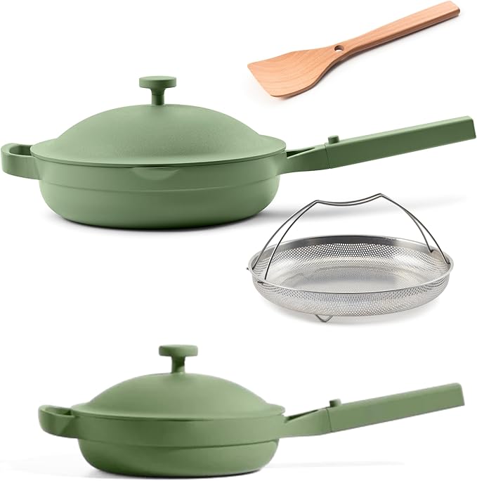 Our Place Always Pan Duo - Standard & Mini Always Pan 2.0 Bundle | Multi-Functional Cookware Set Replaces 20 Pieces | Sage