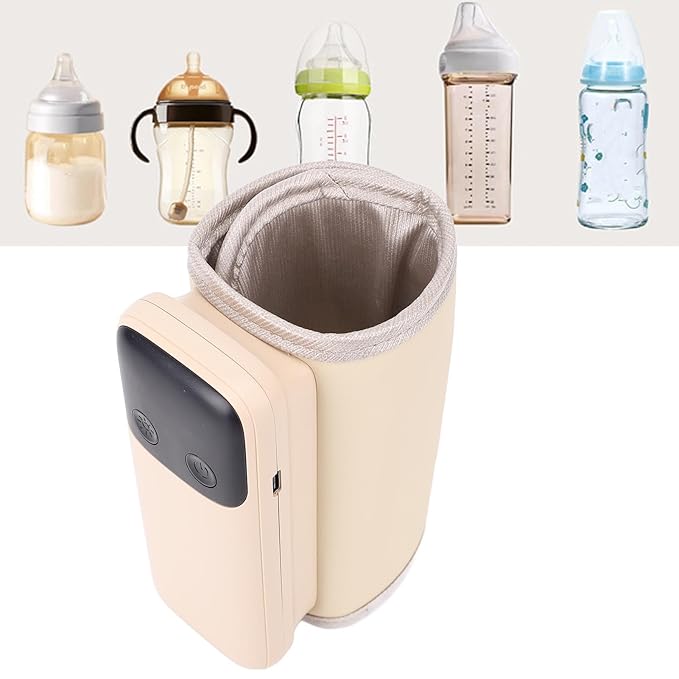 Zopsc Portable Bottle Warmer for Travel, 4000mAh*2 USB Cordless Milk Bottle Warmer and Insulation Cover, Smart Constant Temperature, Universal Fit for Home Outdoor