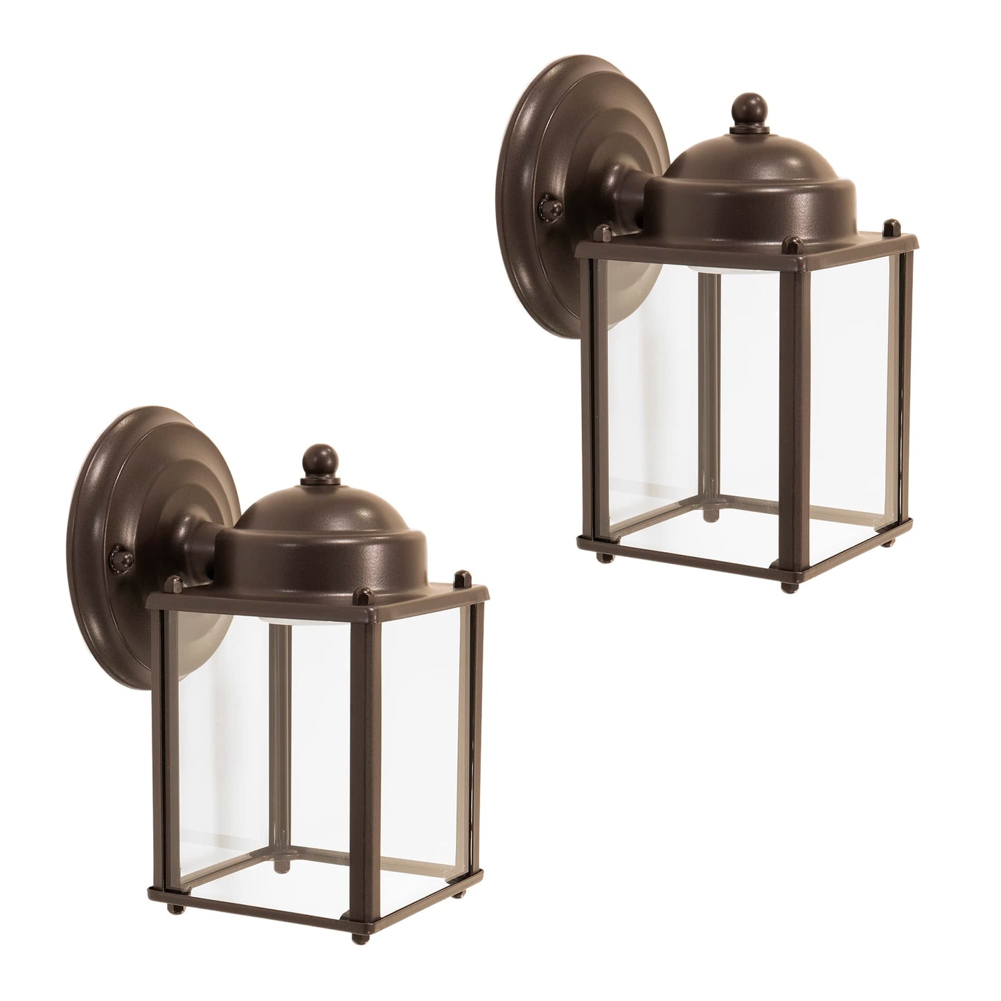 Coramdeo Outdoor Farmhouse Square Coach Light For Porch  Patio  Deck  Barn  Wet Location  Standard Medium Base Socket  Durable Rustic Bronze Finish & Seedy Glass