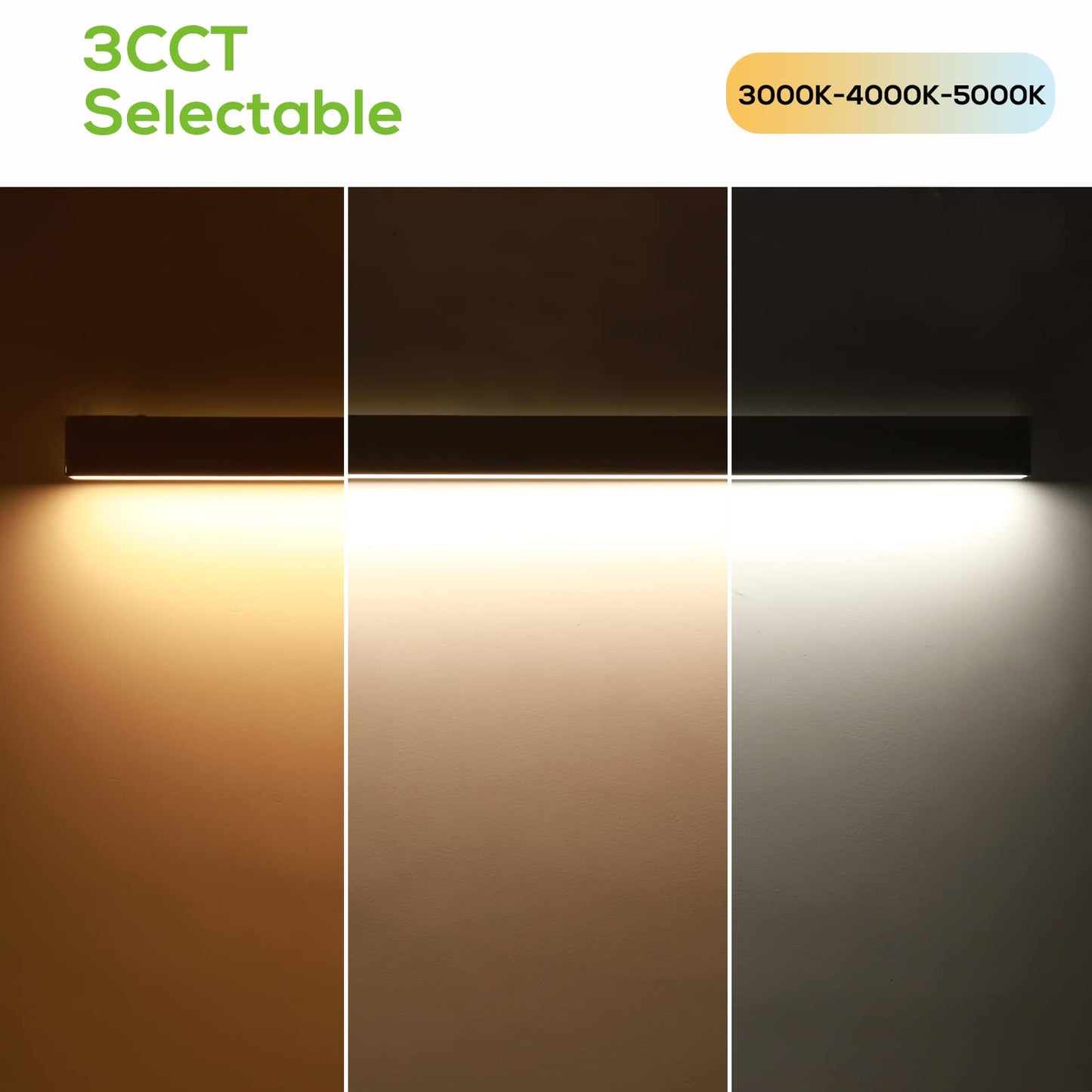 Hykolity 8Ft Linkable Led Linear Light  80W 9200Lm 3000K/4000K/5000K Cct Selectable  0-10V Dimmable Architectural Led Suspension Office Lighting Fixture For Market  Garage  Etl 4 Pack-Black