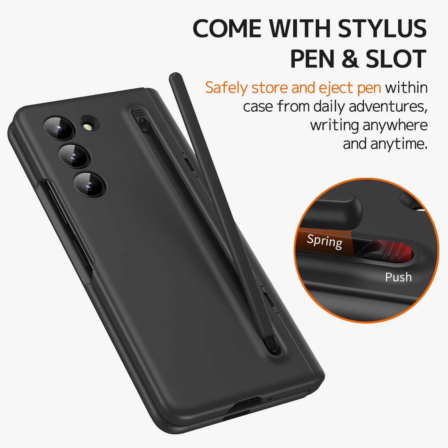 Ninki Compatible For Galaxy Z Fold 6 Case With S Pen Holder And Slim S Pen,Kickstand Hinge Cover Screen Protector,Z Fold6 For Ga