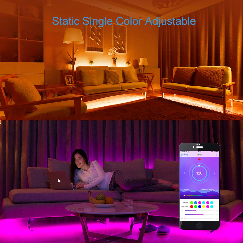 Alitove Ws2812B Led Bluetooth Controller, Sp110E, Wireless Remote, Dc 5V-12V, Rgb For Sk6812, Programmable Dream Color Pixel