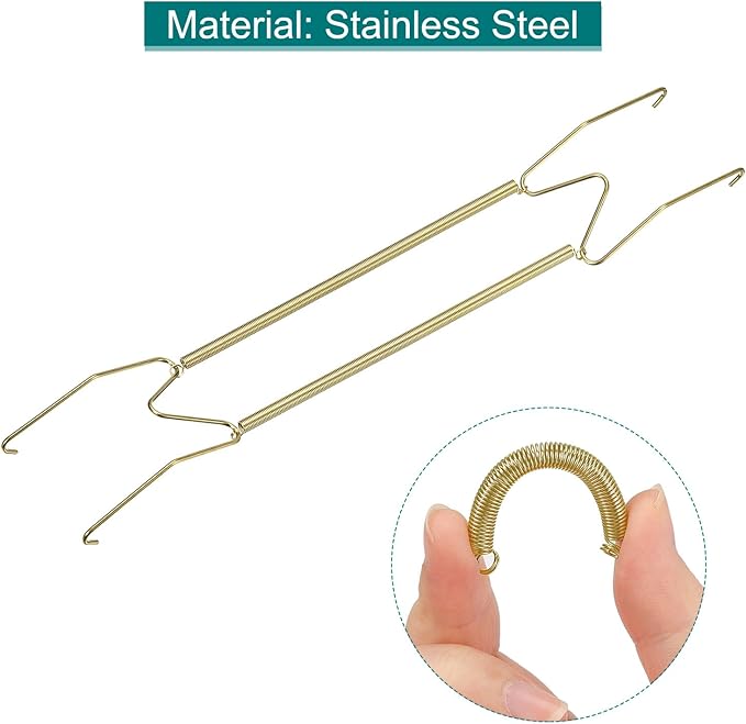 uxcell 4Pcs Plate Hanger, 16 Inch W Type Stainless Steel Invisible Wall Plate Hangers for Decorative Plates, Gold, Silver
