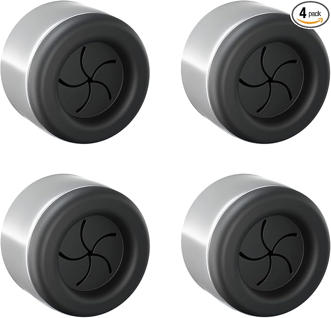 Set of 4 Premium Towel Holders for Bathroom, Kitchen and Household - Stainless Steel Tea Towel Holder - Towel Hook Round - Self-Adhesive - No Drilling (Black)